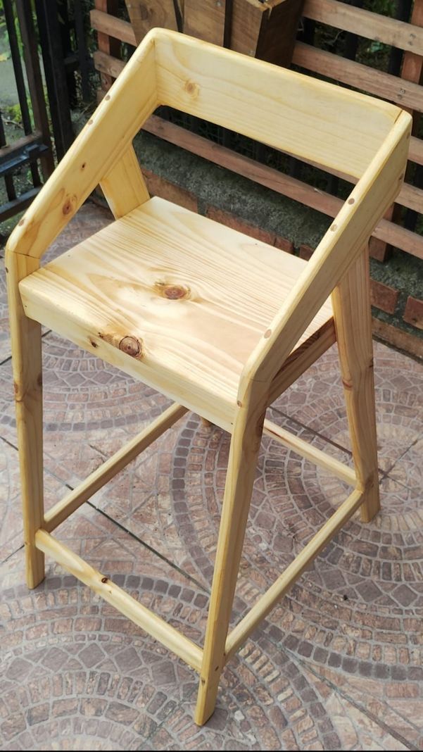 2 Unidades Silla Bar Katakana Madera Taburete Butaca-1