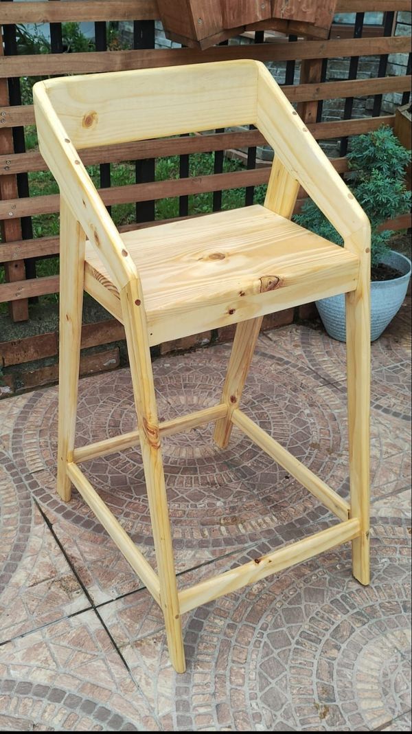 2 Unidades Silla Bar Katakana Madera Taburete Butaca-2