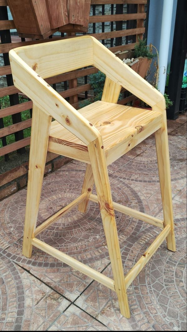 2 Unidades Silla Bar Katakana Madera Taburete Butaca-3