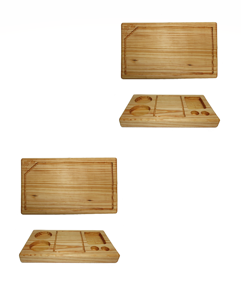 2 Tablas de Picar / Coctel Madera 2 Pulgadas. Doble Función-0
