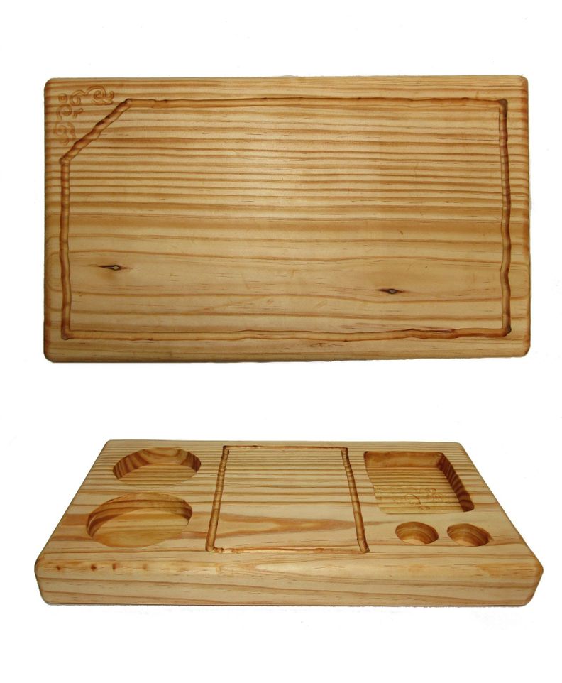 2 Tablas de Picar / Coctel Madera 2 Pulgadas. Doble Función-1
