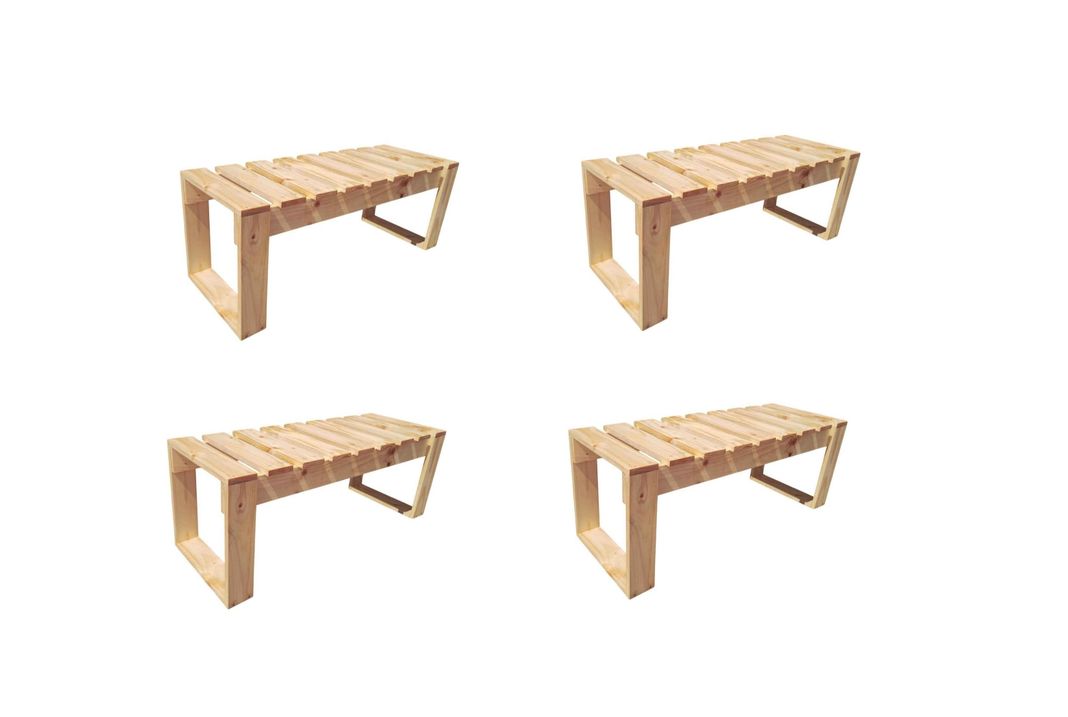 4 Unidades Banca De Madera Terraza, Patio, Cocina-0