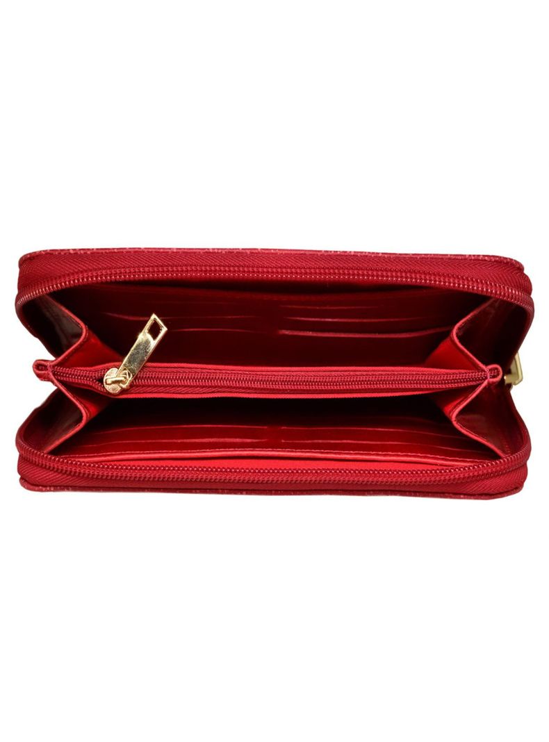 Billetera Mujer  100% Cuero Natural Genuino, Rojo.-2