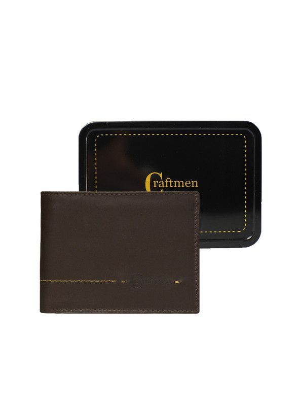 Billetera hombre Kingston Craftmen 100% cuero genuino café-3