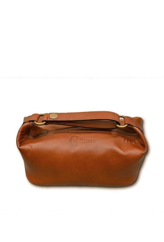 Neceser de cuero Dundee Brandy Craftmen Cafe Claro