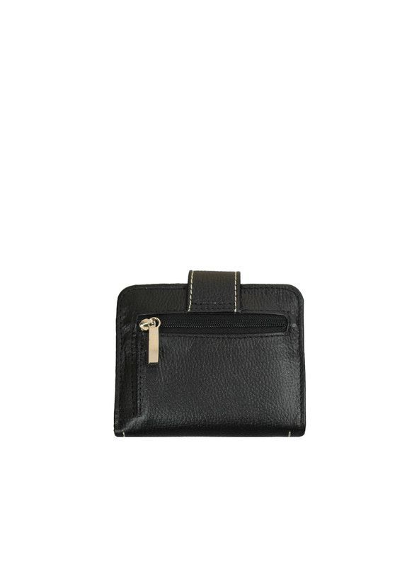 Billetera  mujer Quinn  Nicoletta 100% cuero genuino Negro-1