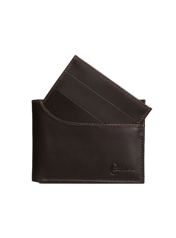 Billetera con tarjetero Cratmen 100% cuero genuino café-0