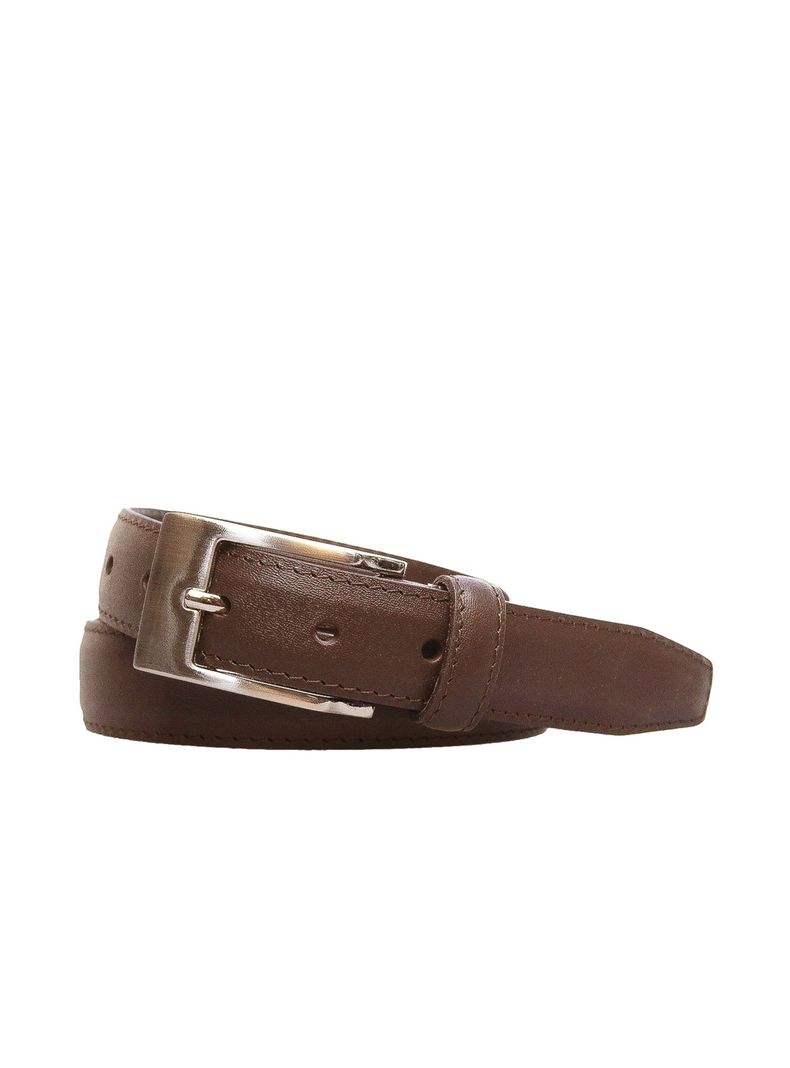 Cinturon Clark  Hombre Craftmen  100% cuero genuino  café  -0