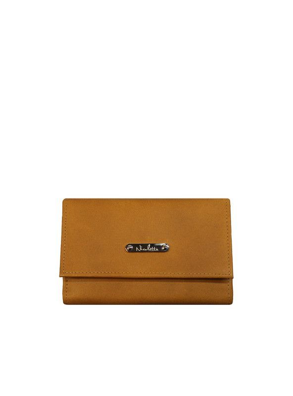 Billetera mujer  Harper Nicoletta 100% cuero genuino  café-0
