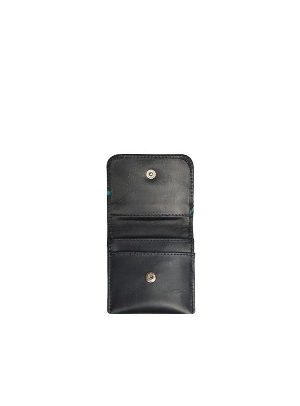 Monedero  hombre Craftmen 100% cuero genuino negro azul-2