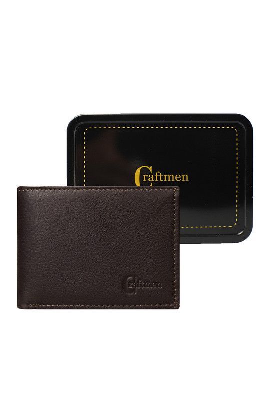 Billetera Hombre Jackson Craftmen 100% Cuero Natural  Cafe -4
