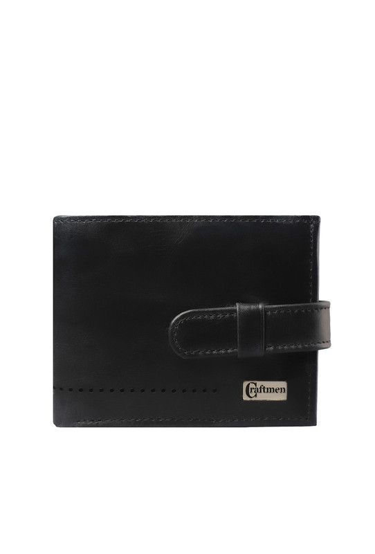 Billetera con Lengueta 100% cuero natural negro Craftmen