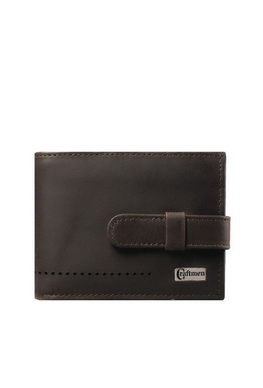 Billetera con Lengueta 100% cuero  natural cafe Craftmen
