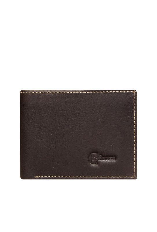 Billetera Hombre Ethan  Craftmen 100% Cuero Natural  Cafe -0