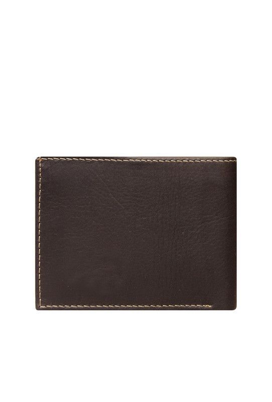 Billetera Hombre Ethan  Craftmen 100% Cuero Natural  Cafe -1
