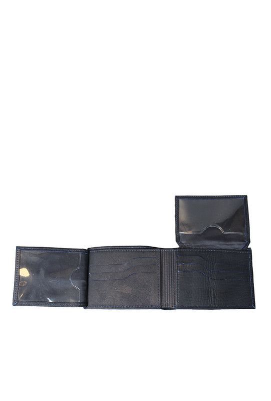 Billetera Hombre Craftmen 100% Cuero Natural  Azul -3