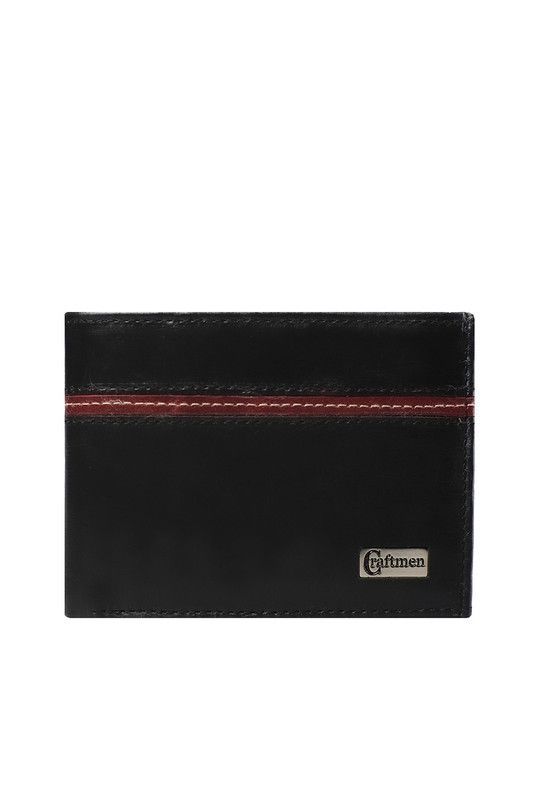 Billetera 100% cuero natural negro Oxford Craftmen