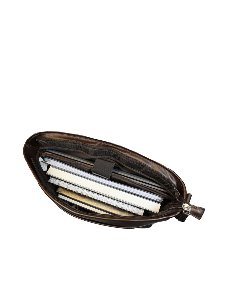 Morral Liuton café Craftmen 100% cuero genuino -4