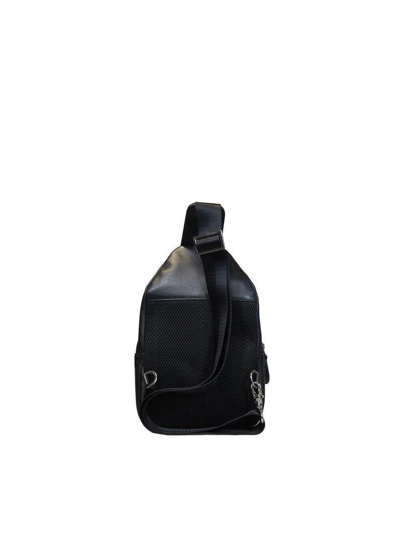 Bandolera Hombre Negro  Craftmen 100% cuero genuino -2