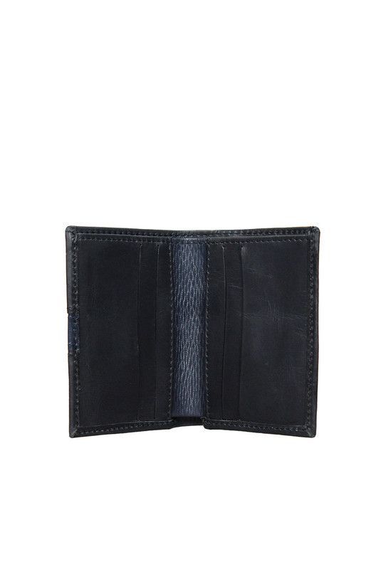 Tarjetero  100% cuero genuino negro azul  Craftmen-2