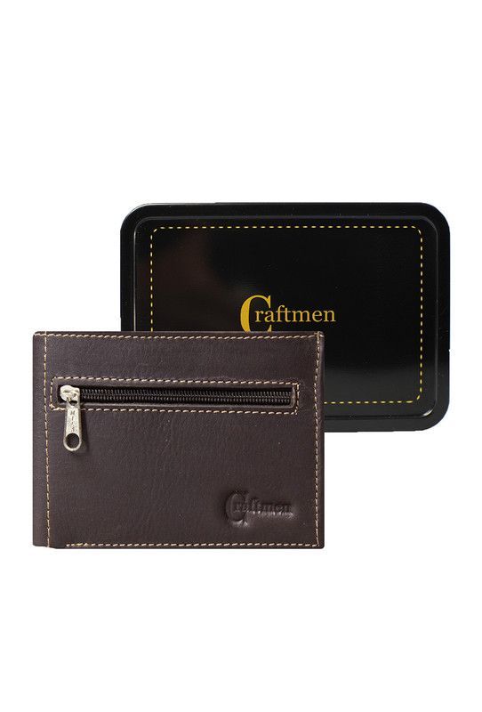 Billetera Hombre  Noah Craftmen 100% Cuero Natural  Cafe -3