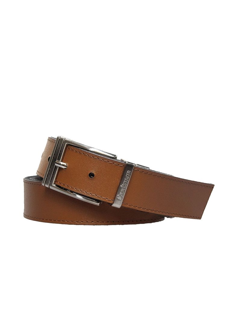 Cinturon  casual  Cuero- Reata Reversible  Brandy Negro Craftmen-0