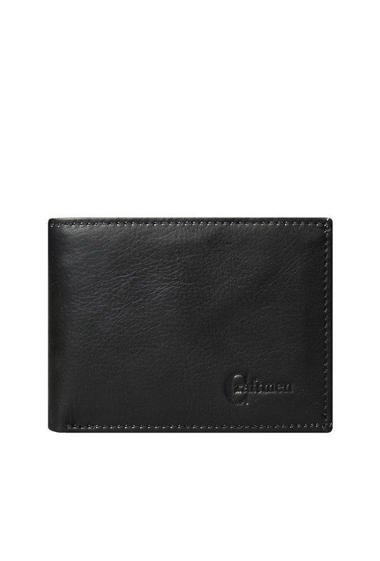 Billetera Hombre Craftmen 100% Cuero Natural  Negro  -0