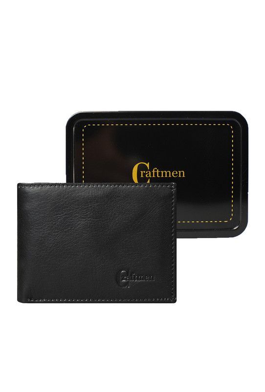 Billetera Hombre Craftmen 100% Cuero Natural  Negro  -4