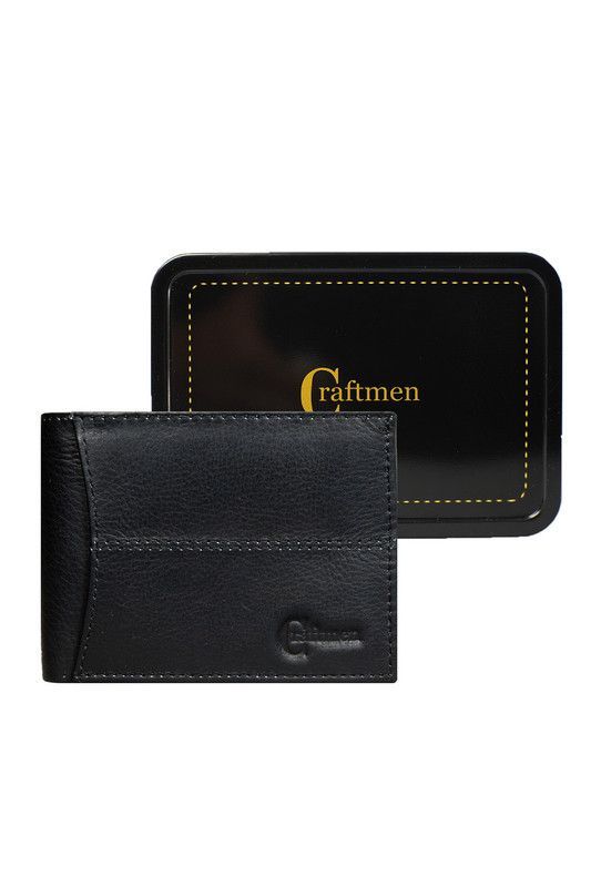 Billetera Hombre Kyle Craftmen 100% Cuero Natural  Negro  -3
