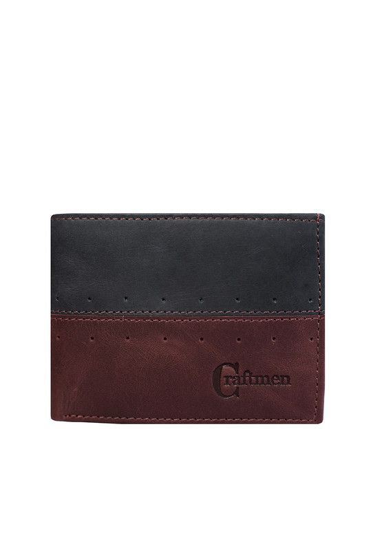 Billetera Hombre Craftmen 100% Cuero natural  Vinotinto -0