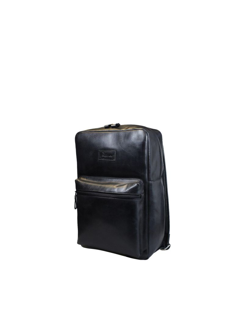 Mochila  negro  Craftmen 100% cuero genuino  16"-0