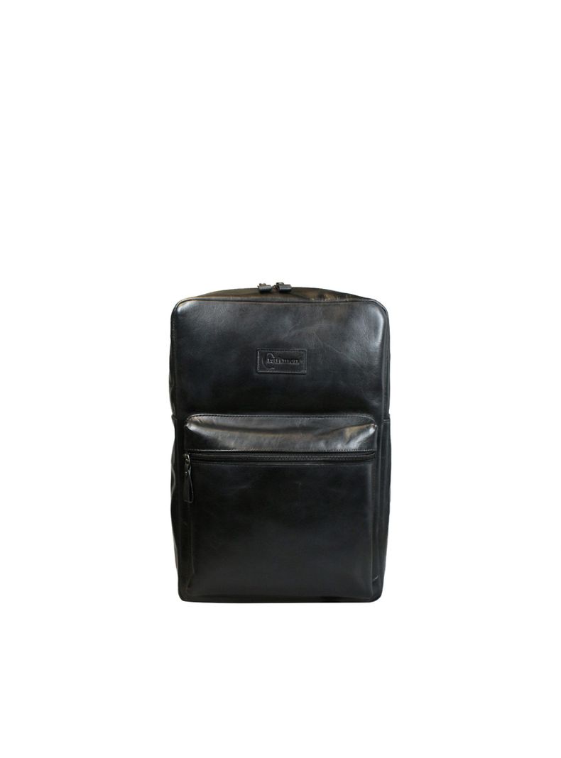 Mochila  negro  Craftmen 100% cuero genuino  16"-1