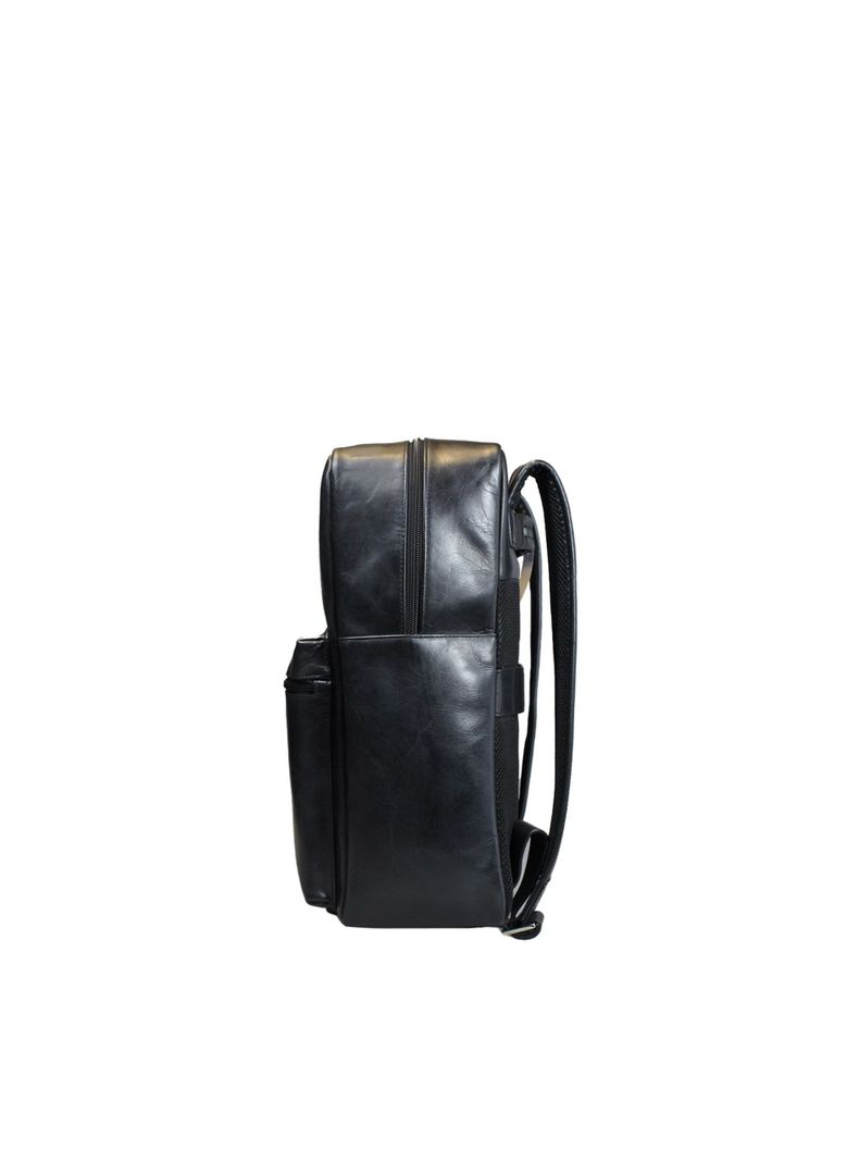 Mochila  negro  Craftmen 100% cuero genuino  16"-3