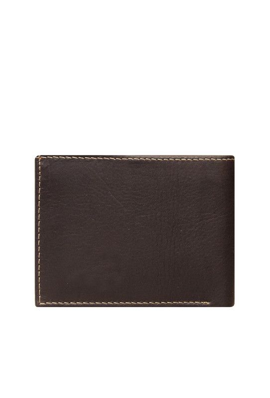 Billetera Hombre  Kyle Craftmen 100% Cuero Natural  Cafe -1