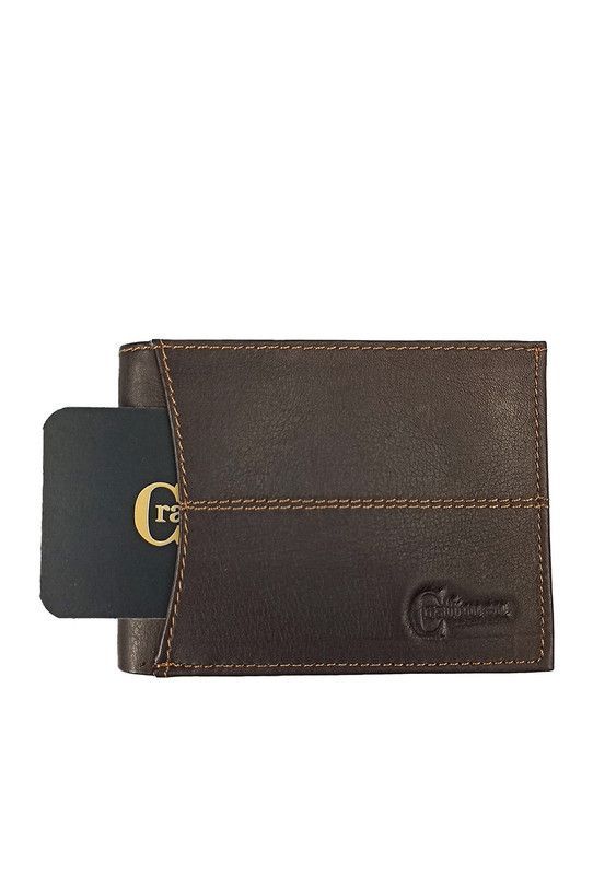 Billetera Hombre  Kyle Craftmen 100% Cuero Natural  Cafe -3