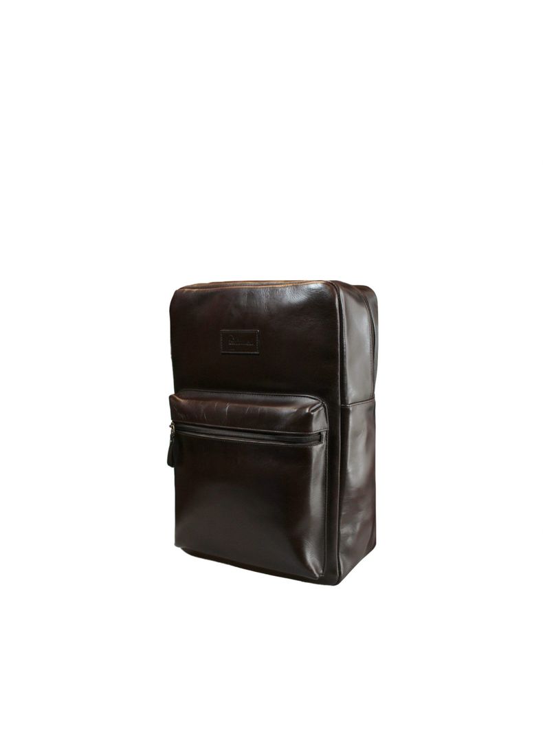 Mochila  cafe Craftmen 100% cuero genuino  16"-0