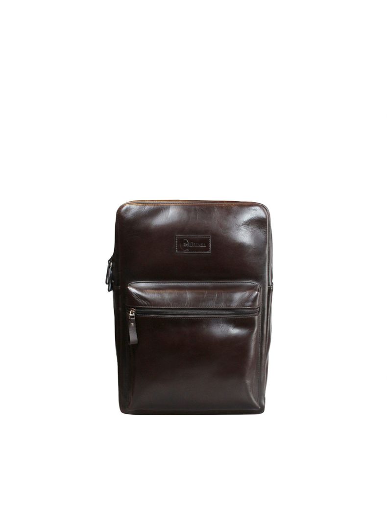 Mochila  cafe Craftmen 100% cuero genuino  16"-1