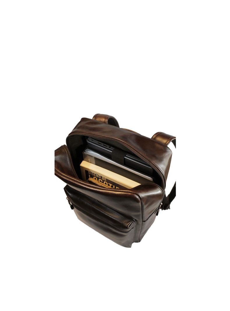 Mochila  cafe Craftmen 100% cuero genuino  16"-4
