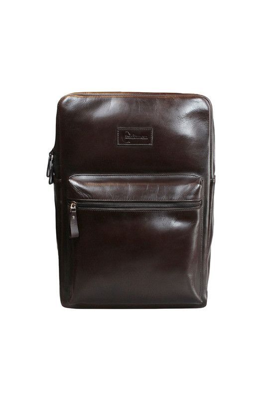 Mochila notebook  café  16"  100% cuero natural  Glasgow Craftmen -1