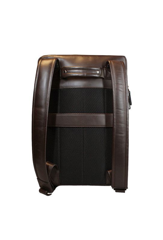 Mochila notebook  café  16"  100% cuero natural  Glasgow Craftmen -2