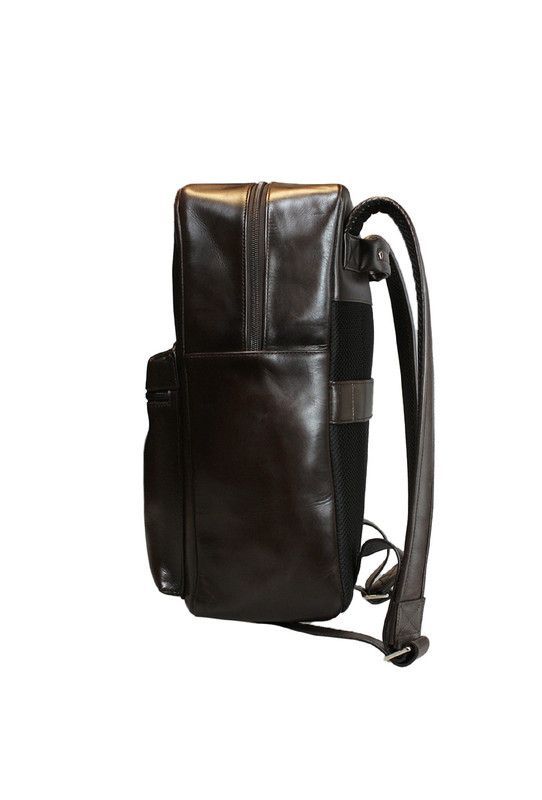 Mochila notebook  café  16"  100% cuero natural  Glasgow Craftmen -3