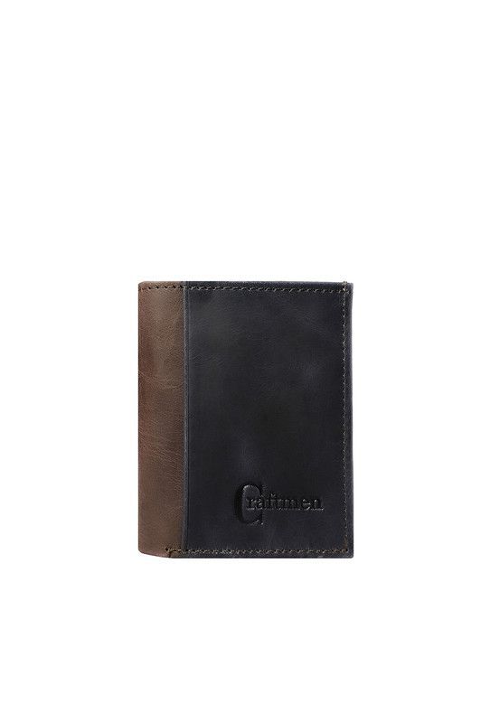 Tarjetero Hombre Craftmen 100% Cuero Genuino negro-café-0