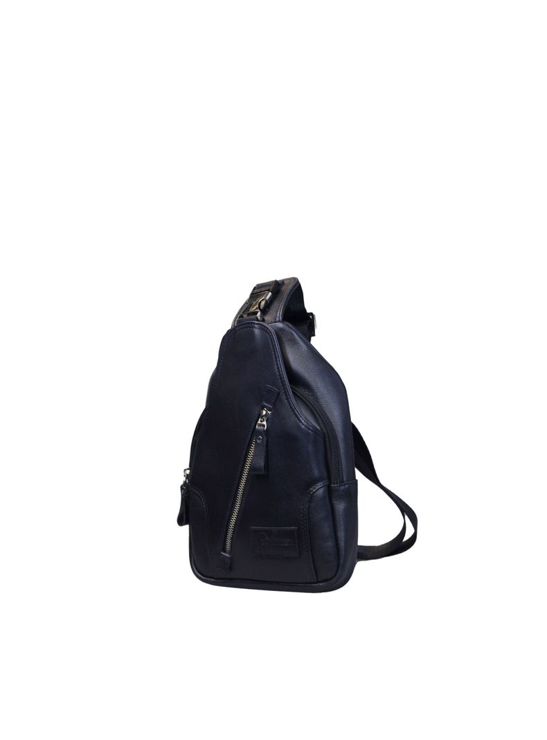 Bandolera Hombre Azul  Craftmen 100% cuero genuino -0