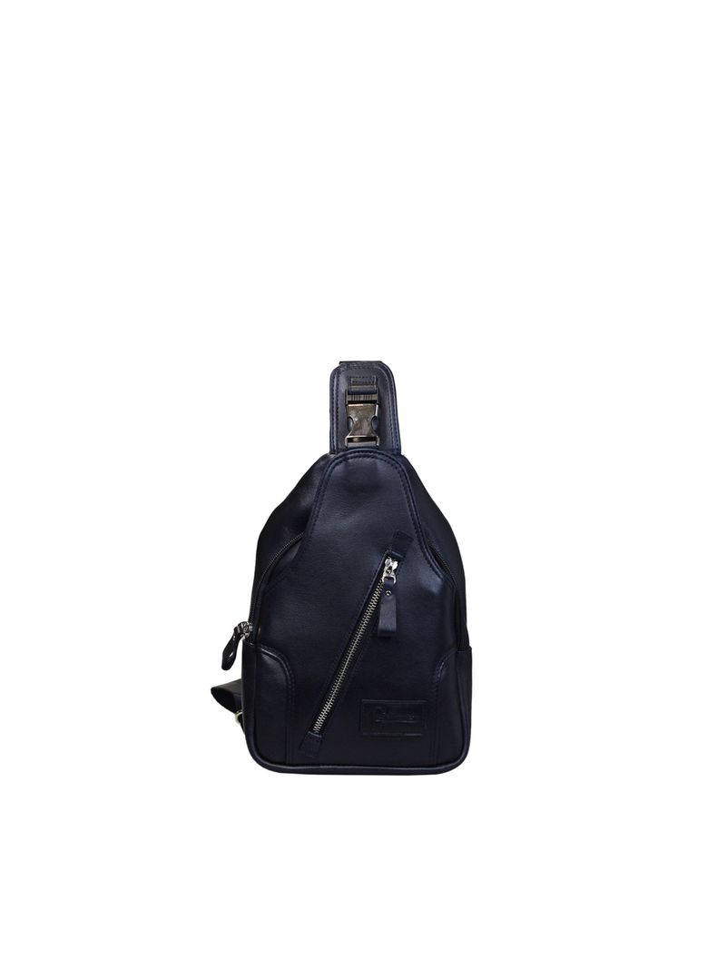 Bandolera Hombre Azul  Craftmen 100% cuero genuino -1