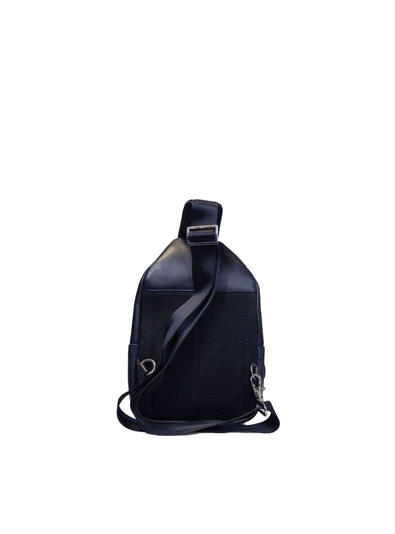 Bandolera Hombre Azul  Craftmen 100% cuero genuino -2
