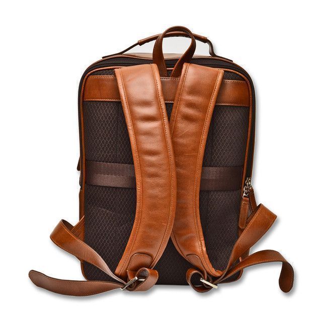 Mochila 100% Cuero Natural Genuino, Color Brandy-3
