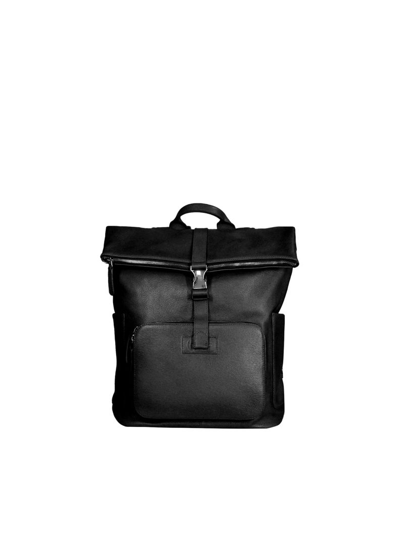 Mochila  Belfast negro  Craftmen 100% cuero genuino  16"-1