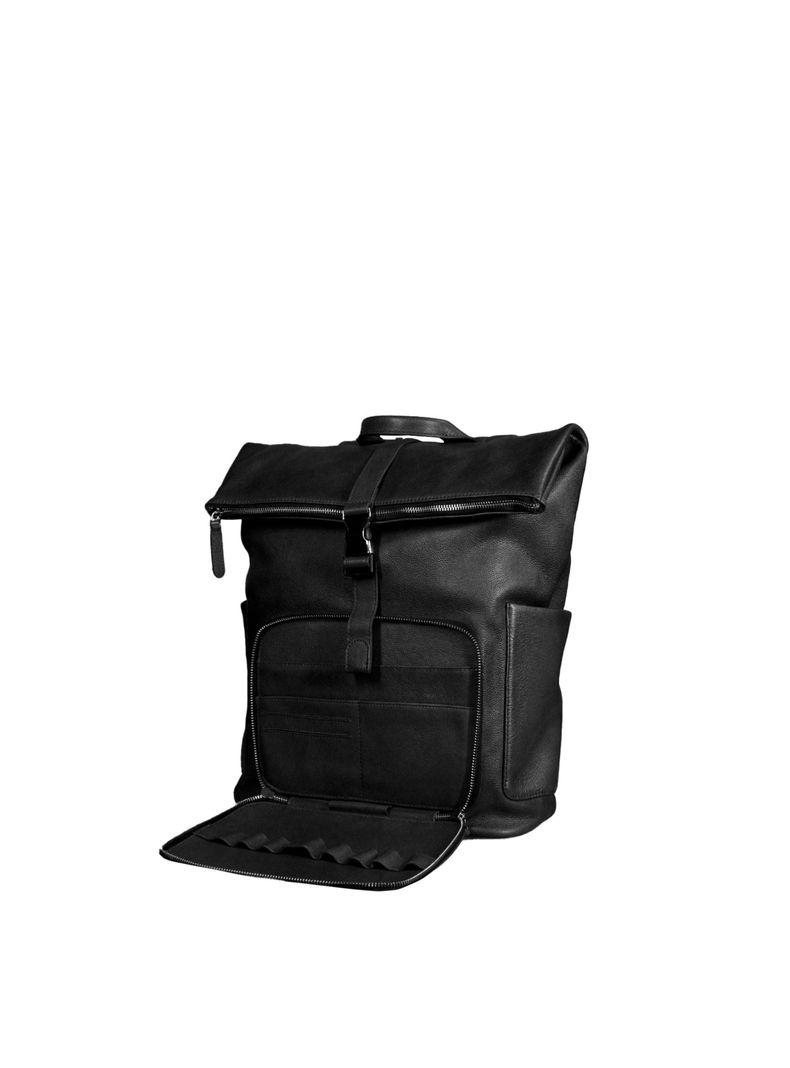 Mochila  Belfast negro  Craftmen 100% cuero genuino  16"-2