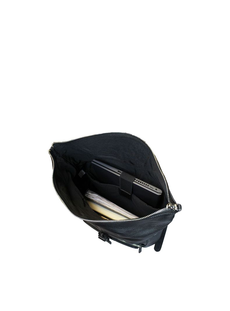 Mochila  Belfast negro  Craftmen 100% cuero genuino  16"-5