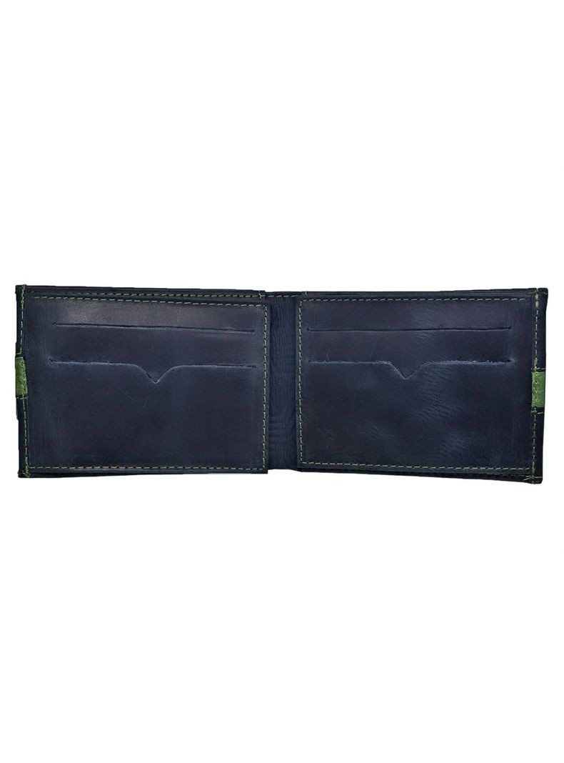 Pack Billetera-Llavero, 100% Cuero Negro-Verde.-3
